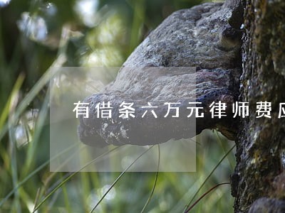 有借条六万元律师费应付多少 有借条六万元律师费应付多少