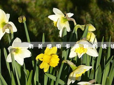 有关信用卡逾期的说说