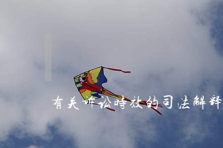 有关诉讼时效的司法解释 有关诉讼时效的司法解释