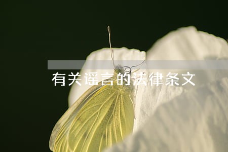 有关谣言的法律条文