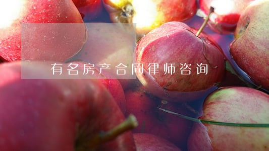 有名房产合同律师咨询 有名房产合同律师咨询