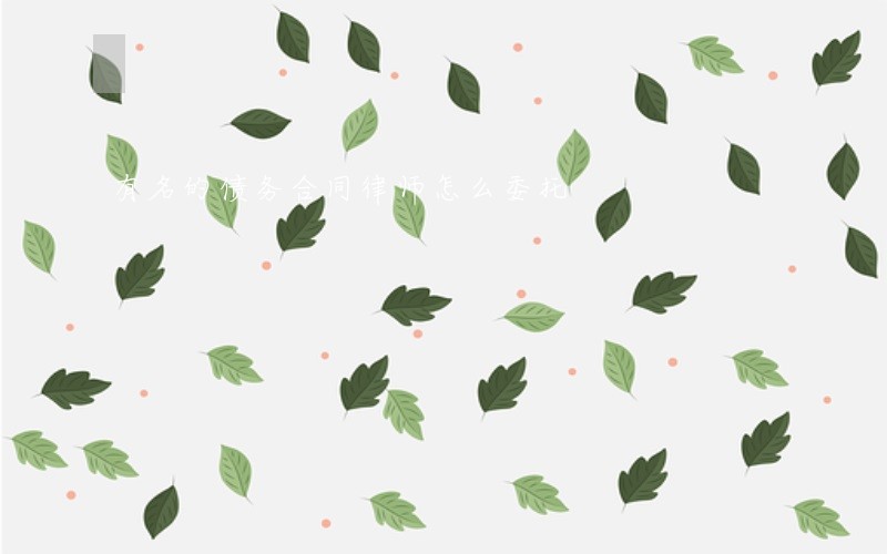 有名的债务合同律师怎么委托 有名的债务合同律师怎么委托