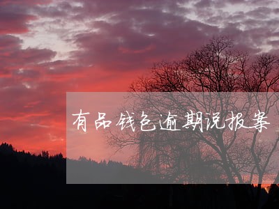 有品钱包逾期说报案 有品钱包逾期说报案
