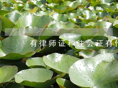 有律师证和注会证有什么用 有律师证和注会证有什么用