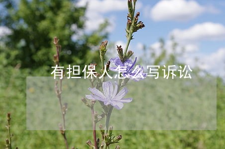 有担保人怎么写诉讼 有担保人怎么写诉讼