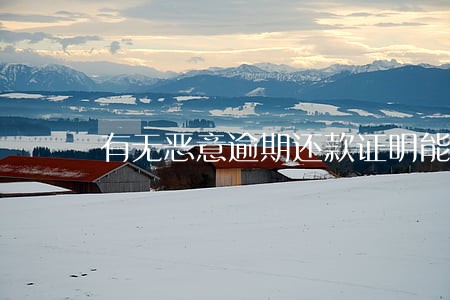 有无恶意逾期还款证明能贷款吗 有无恶意逾期还款证明能贷款吗