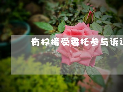 有权接受委托参与诉讼的人员 有权接受委托参与诉讼的人员