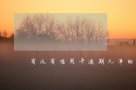 有没有信用卡逾期几年的人 有没有信用卡逾期几年的人