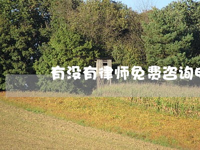 有没有律师免费咨询电话 有没有律师免费咨询电话