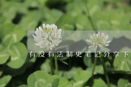 有没有法制史笔记分享下 有没有法制史笔记分享下