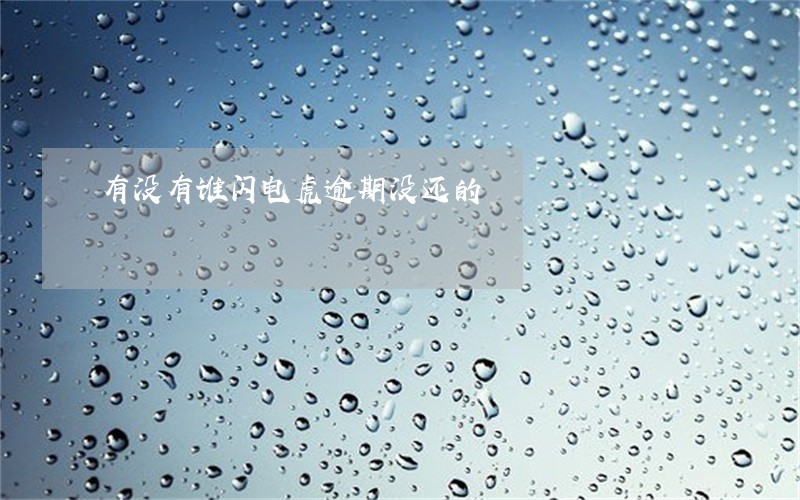 有没有谁闪电虎逾期没还的 有没有谁闪电虎逾期没还的
