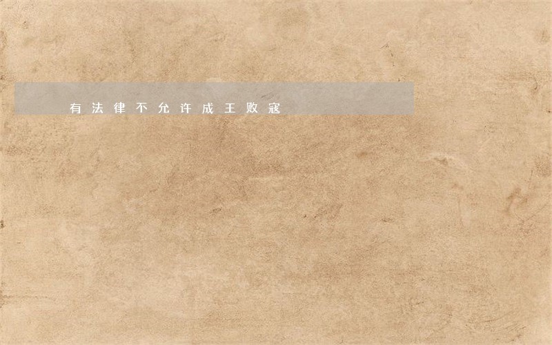 有法律不允许成王败寇 有法律不允许成王败寇