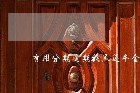 有用分期逾期能只还本金吗 有用分期逾期能只还本金吗