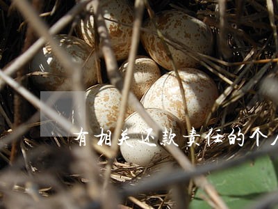 有相关还款责任的个人借款逾期 有相关还款责任的个人借款逾期