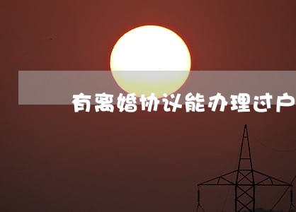 有离婚协议能办理过户吗