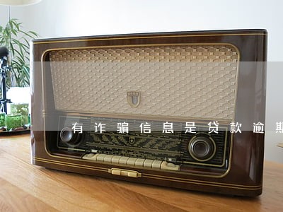 有诈骗信息是贷款逾期的么 有诈骗信息是贷款逾期的么