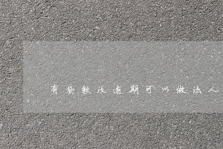 有贷款没逾期可以做法人吗 有贷款没逾期可以做法人吗