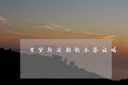 有贷款逾期能办签证吗 有贷款逾期能办签证吗