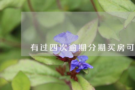 有过四次逾期分期买房可以吗 有过四次逾期分期买房可以吗