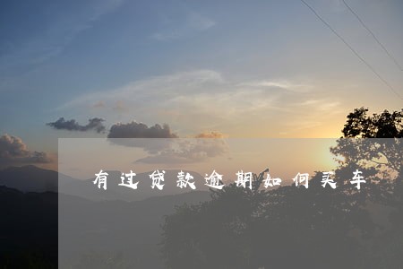 有过贷款逾期如何买车 有过贷款逾期如何买车
