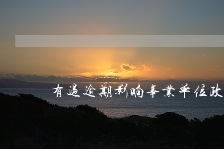 有过逾期影响事业单位政审吗 有过逾期影响事业单位政审吗