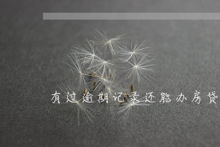 有过逾期记录还能办房贷吗 有过逾期记录还能办房贷吗
