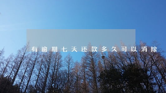 有逾期七天还款多久可以消除 有逾期七天还款多久可以消除