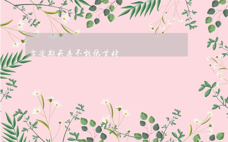 有逾期买房不能低首付 有逾期买房不能低首付