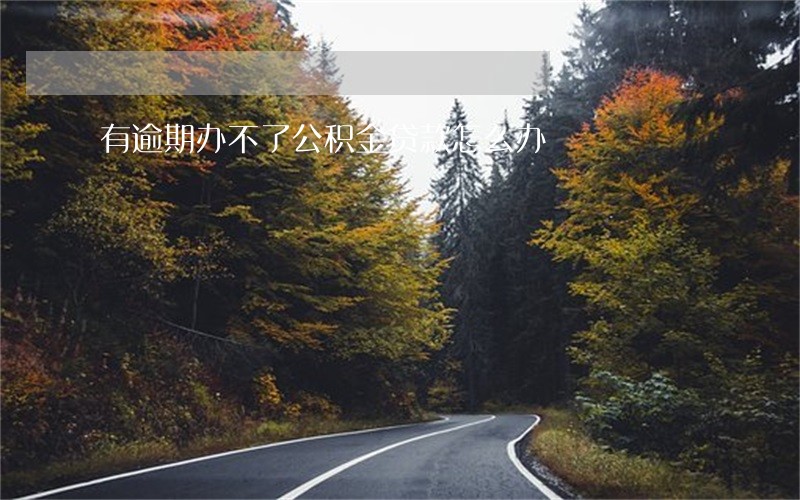 有逾期办不了公积金贷款怎么办 有逾期办不了公积金贷款怎么办