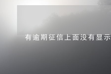 有逾期征信上面没有显示 有逾期征信上面没有显示