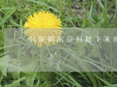 有逾期房贷有批下来的吗