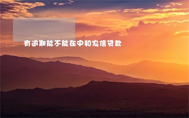 有逾期能不能在中和农信贷款