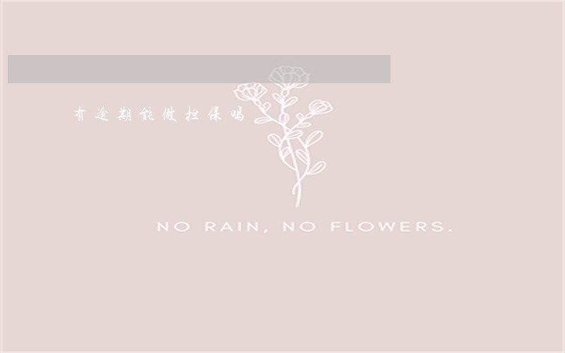 有逾期能做担保吗