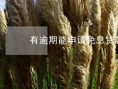 有逾期能申请免息贷款吗