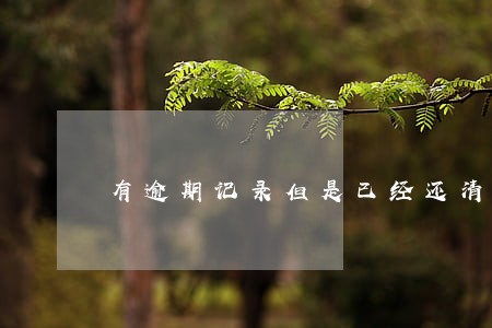 有逾期记录但是已经还清 有逾期记录但是已经还清
