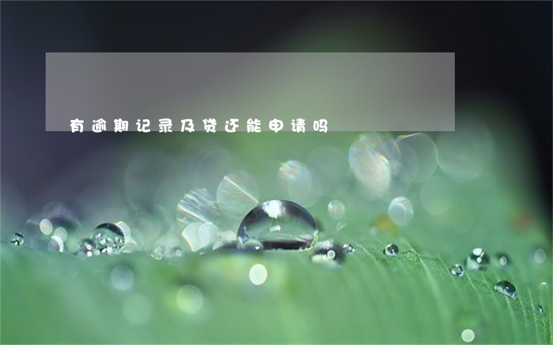 有逾期记录及贷还能申请吗 有逾期记录及贷还能申请吗