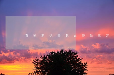 有逾期记录怎么贷款五万块