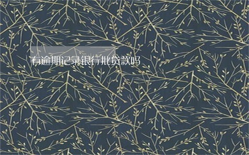 有逾期记录银行批贷款吗 有逾期记录银行批贷款吗