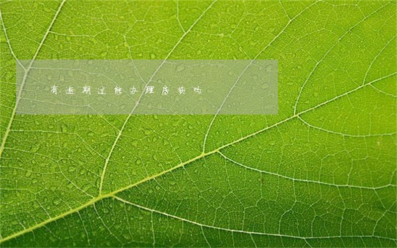 有逾期过能办理房贷吗 有逾期过能办理房贷吗