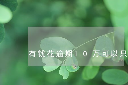 有钱花逾期10万可以只还本金吗 有钱花逾期10万可以只还本金吗