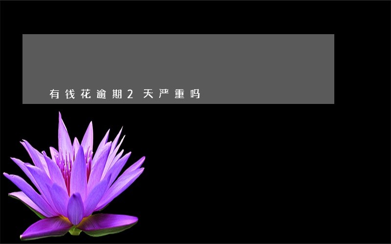 有钱花逾期2天严重吗 有钱花逾期2天严重吗