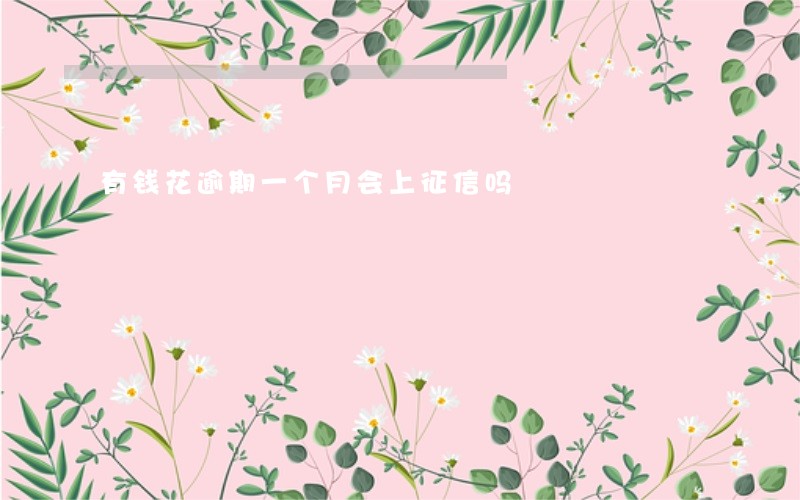 有钱花逾期一个月会上征信吗 有钱花逾期一个月会上征信吗