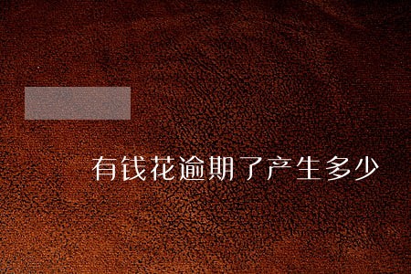 有钱花逾期了产生多少 有钱花逾期了产生多少