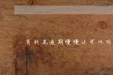 有钱花逾期慢慢还可以吗 有钱花逾期慢慢还可以吗