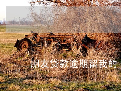 朋友贷款逾期留我的 朋友贷款逾期留我的