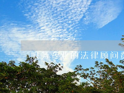 服务专业的法律顾问费用 服务专业的法律顾问费用