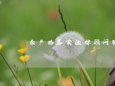 未严格落实法律顾问制度 未严格落实法律顾问制度