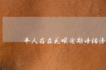 本人存在花呗逾期请结清后使用 本人存在花呗逾期请结清后使用