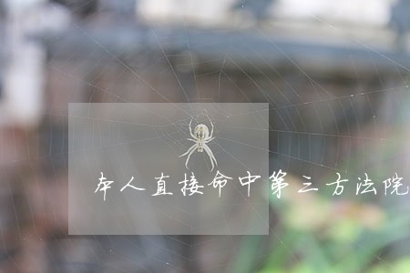 本人直接命中第三方法院失信人名单 本人直接命中第三方法院失信人名单