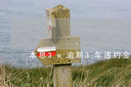 本息3w逾期3年违约金是多少 本息3w逾期3年违约金是多少
